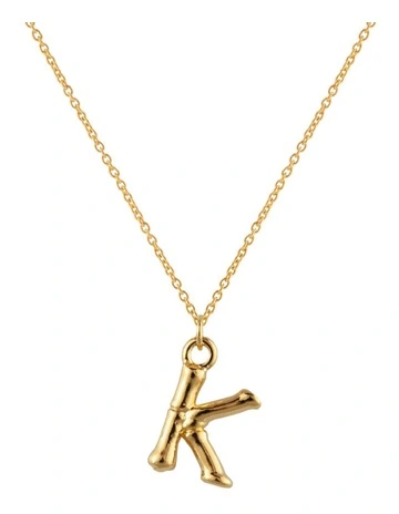 Letter K Initial Gold Necklace