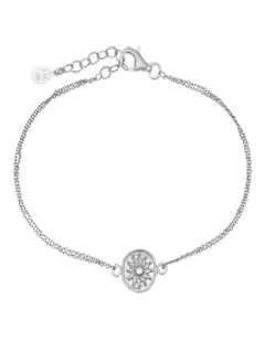 Funky Metal Symbolic Sun Bracelet in Silver