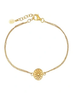 Funky Metal Symbolic Sun Bracelet in Gold