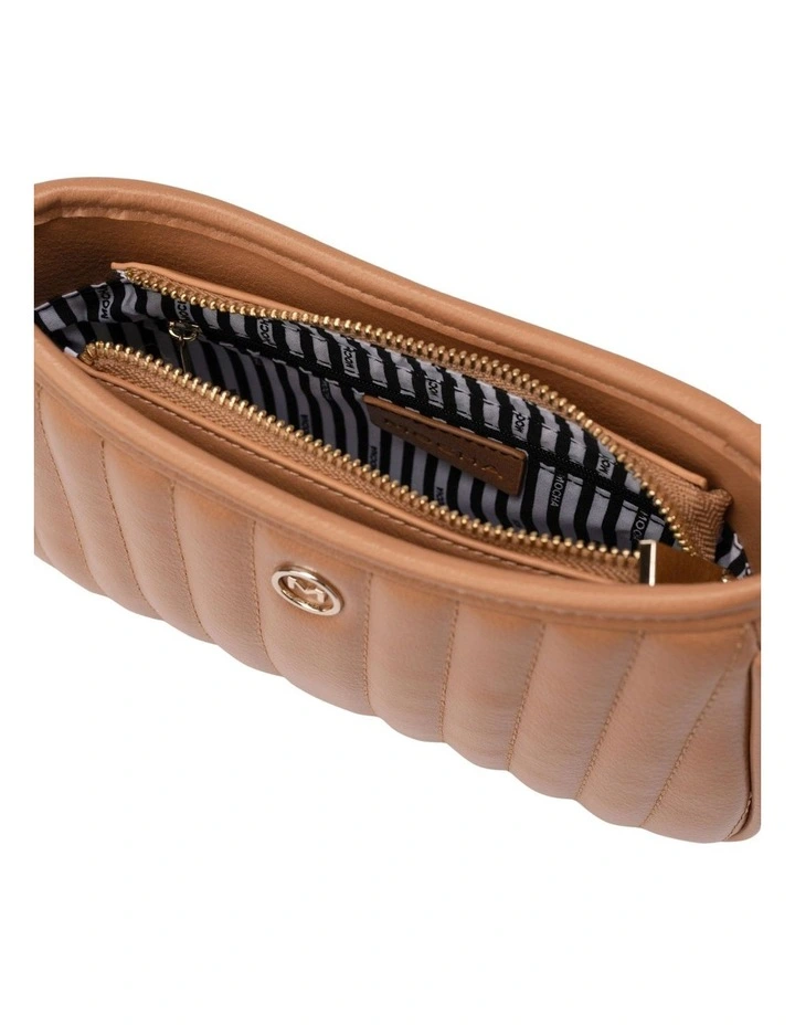 Leona Quilted Shoulder Bag in Brown image 3