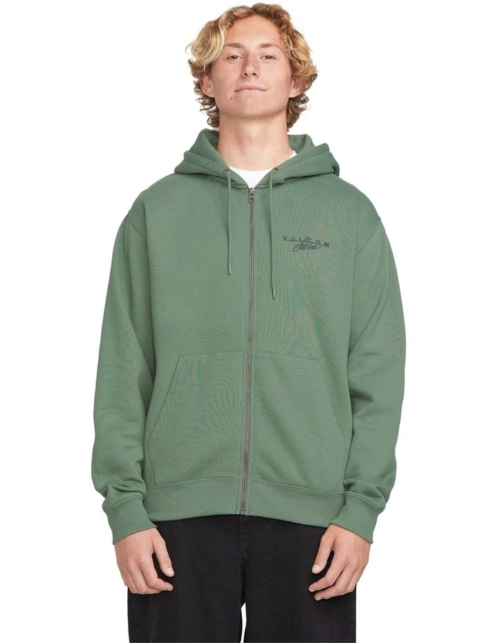 Calmstone Zip Up Hoodie in Green image 1