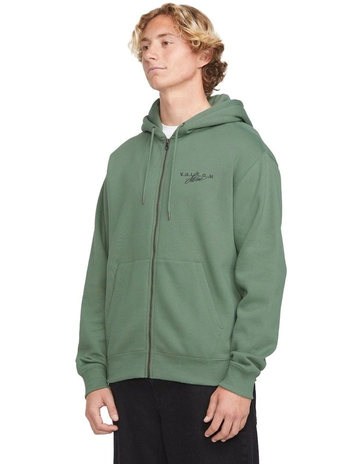 Calmstone Zip Up Hoodie in Green image 3