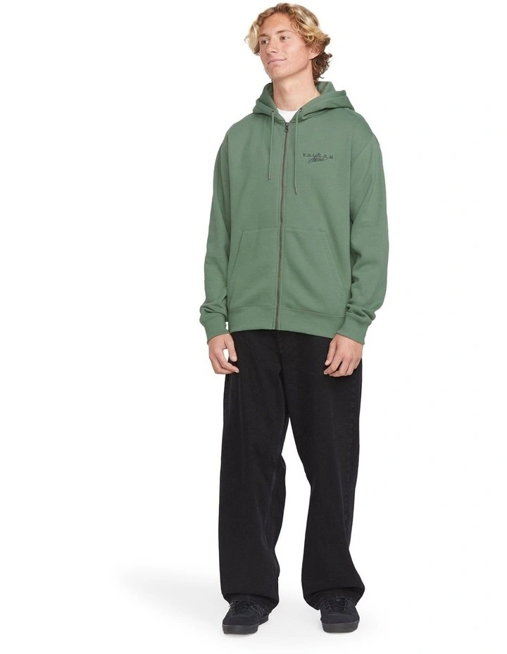 Calmstone Zip Up Hoodie in Green image 4