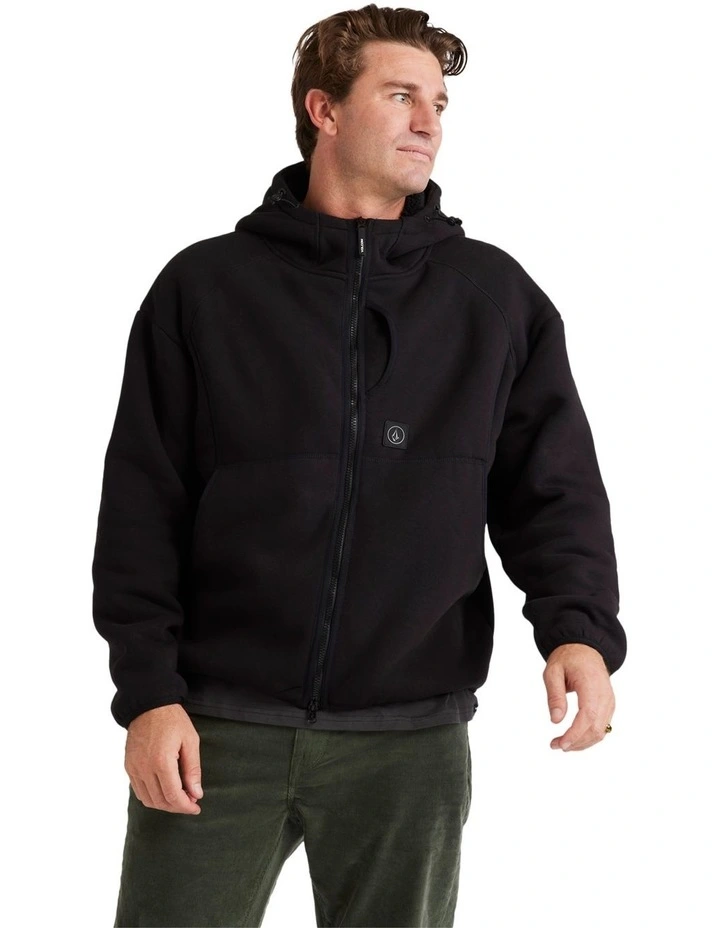 Nomaa Zip Up Hoodie in Black image 1