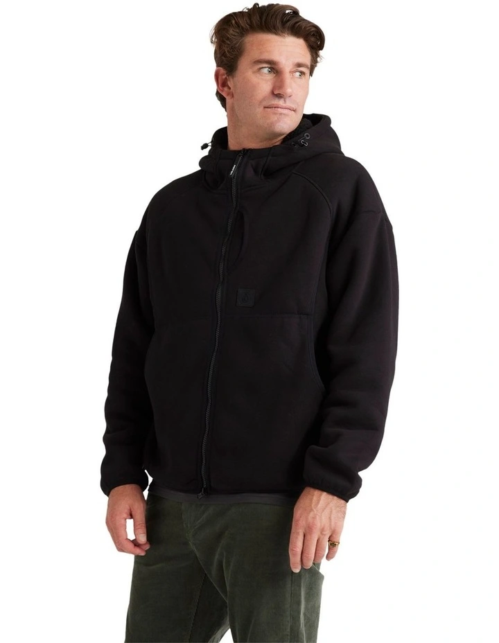 Nomaa Zip Up Hoodie in Black image 3