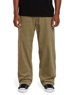 Frickin Loose Tapered Cord Chino Pant in Khaki