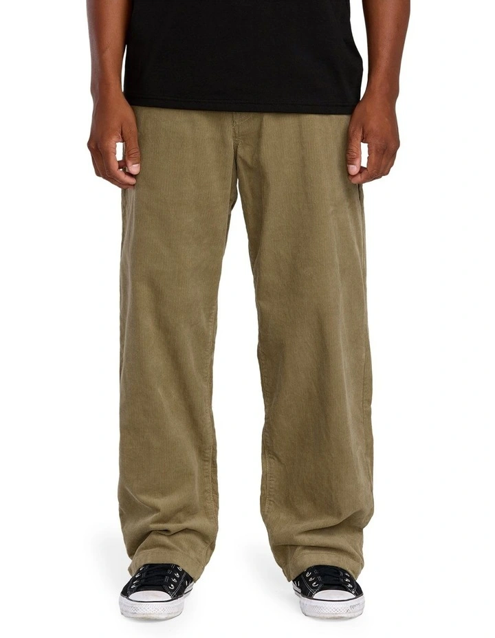 Frickin Loose Tapered Cord Chino Pant in Khaki image 1