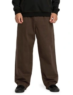 Chillow Pleat Elastic Waist Pant in Brown