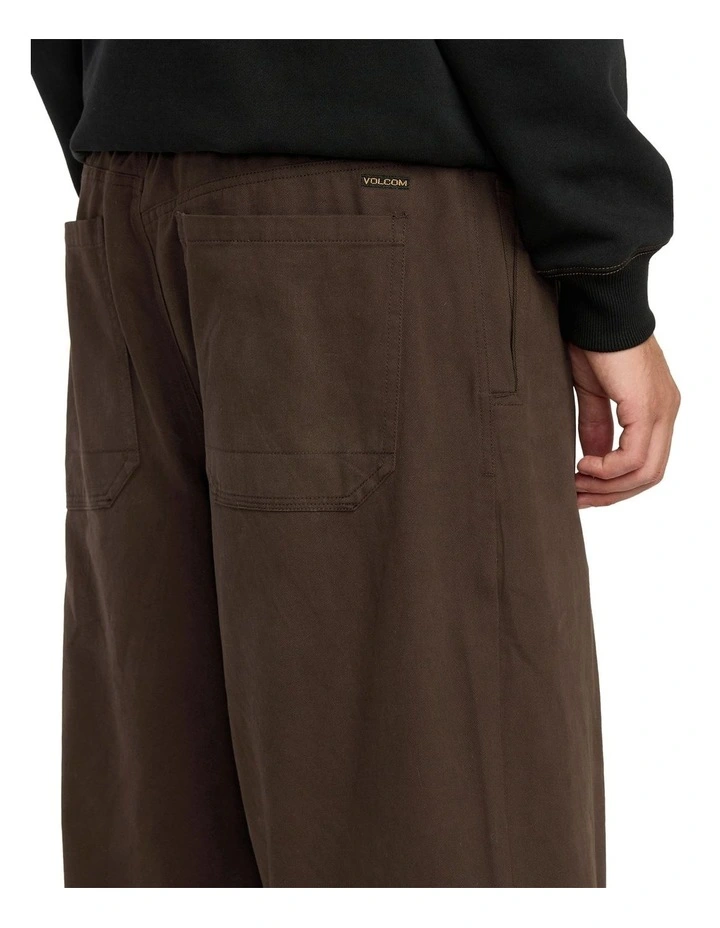 Chillow Pleat Elastic Waist Pant in Brown image 4