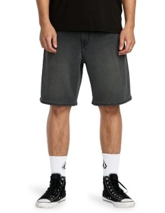 Billow Denim 22 Inch Shorts in Grey