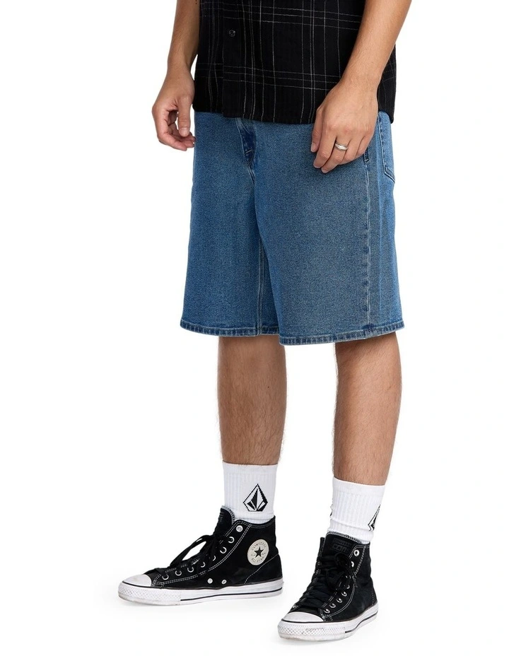 Billow Denim Shorts 22 Inch in Blue image 3