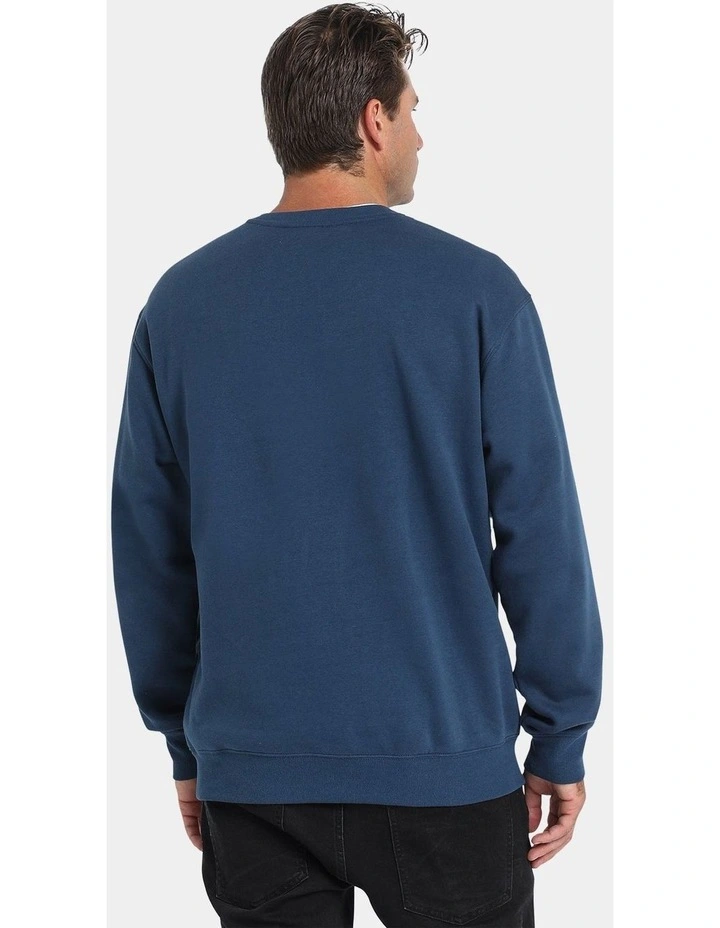 Volsity Crew Sweatshirt in Navy image 2