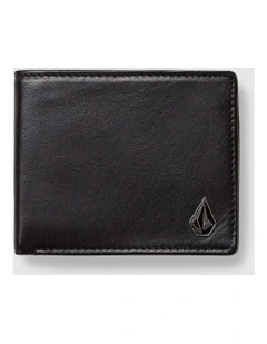 Single Stone Leather Wallet Black