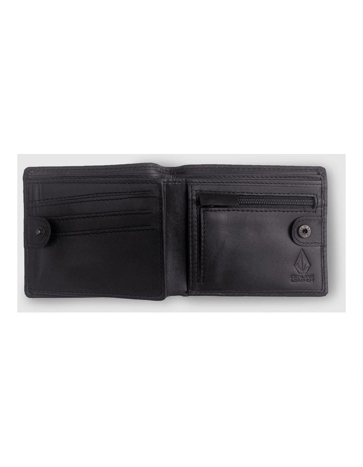 Single Stone Leather Wallet Black image 2