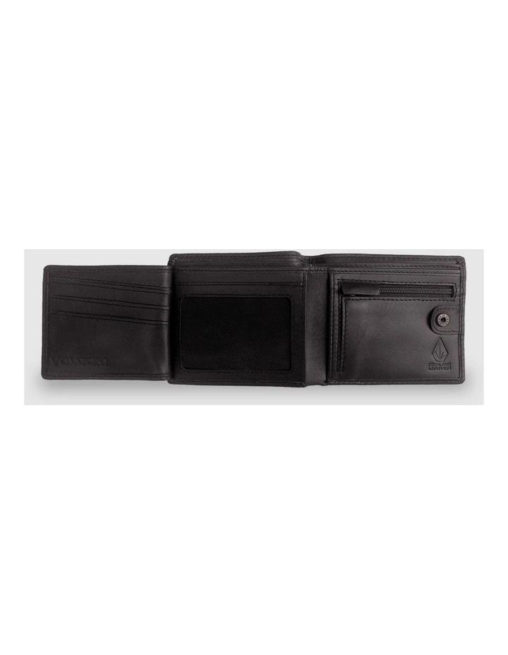 Single Stone Leather Wallet Black image 3