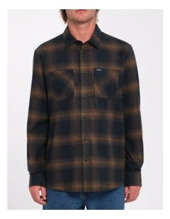 Netastone Flannel Long Sleeve Shirt in Brown