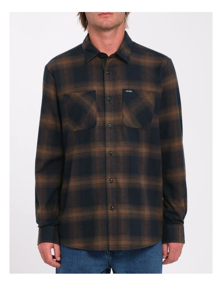 Netastone Flannel Long Sleeve Shirt in Brown image 1