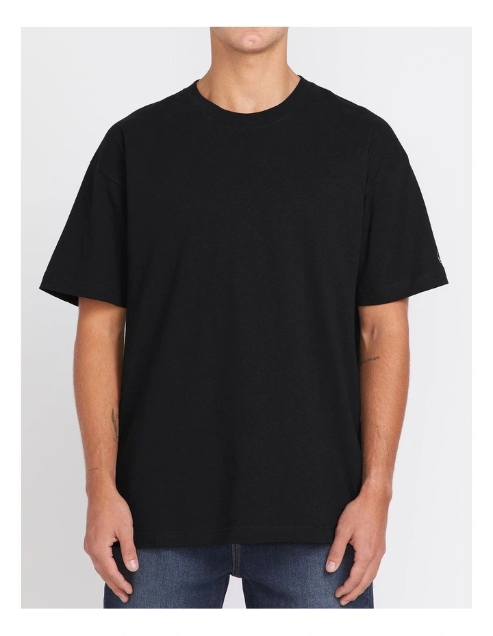Solid Loose Short Sleeve T-shirt in Black image 1