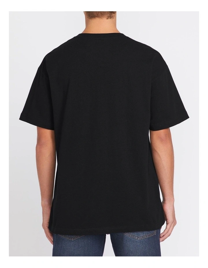 Solid Loose Short Sleeve T-shirt in Black image 2