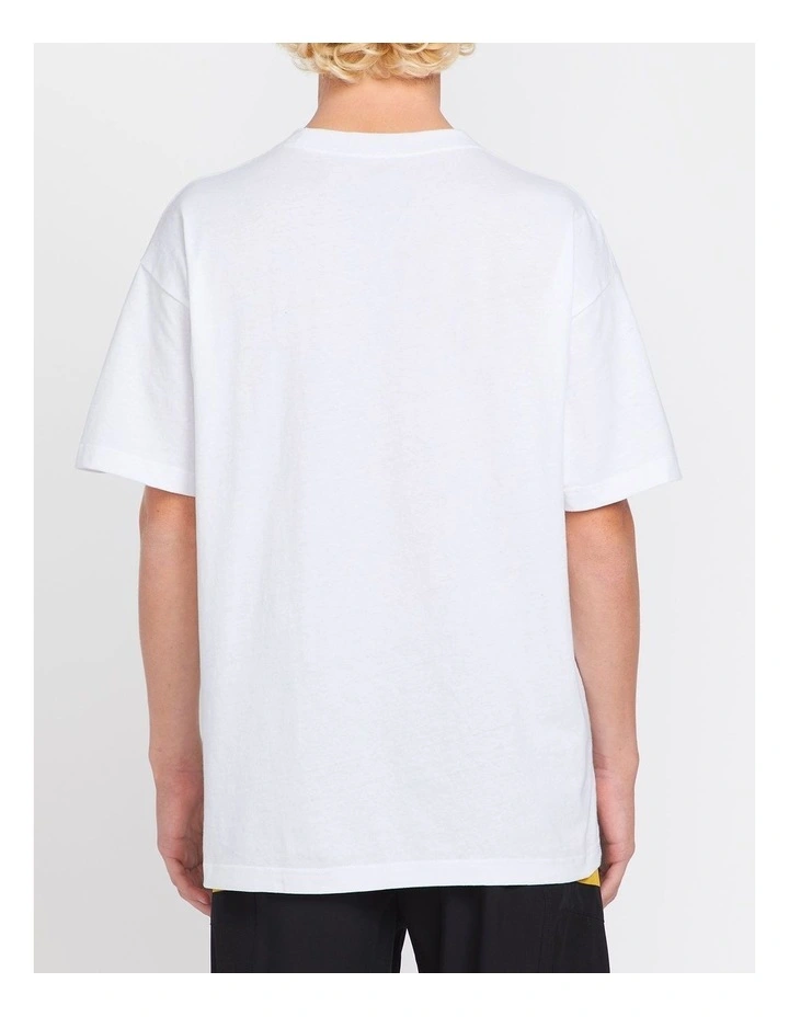 Solid Loose Short Sleeve T-shirt in White image 2