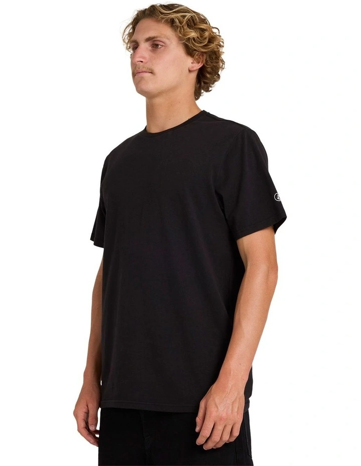 Aus Solid Short Sleeve T-shirt in Black image 3