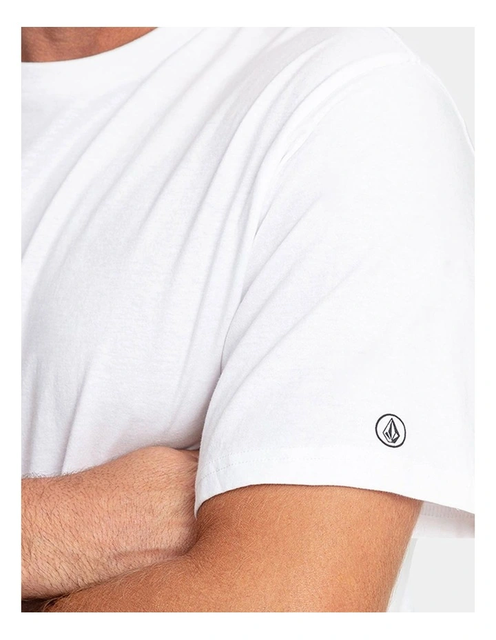 Aus Solid Short Sleeve T-Shirt in White image 3