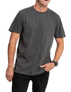 Aus Wash Short Sleeve T-shirt in Black
