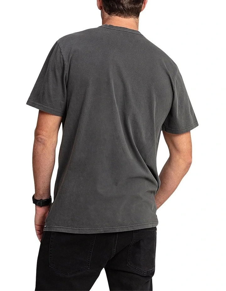Aus Wash Short Sleeve T-shirt in Black image 2
