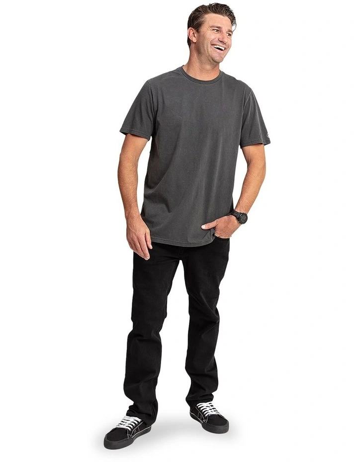Aus Wash Short Sleeve T-shirt in Black image 4