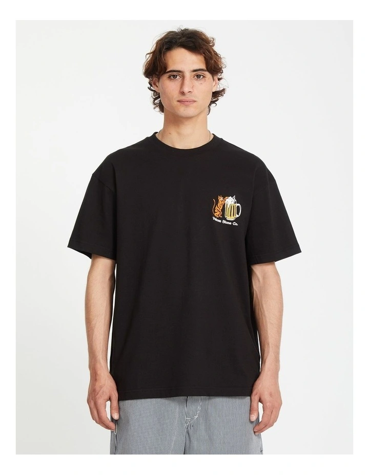 Curious Cat Short Sleeve T-shirt in Black image 1