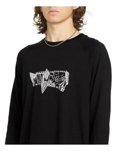 Tokyo True Sense Knit Long Sleeve T-shirt in Black
