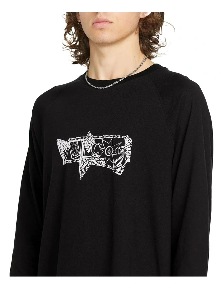 Tokyo True Sense Knit Long Sleeve T-shirt in Black image 1