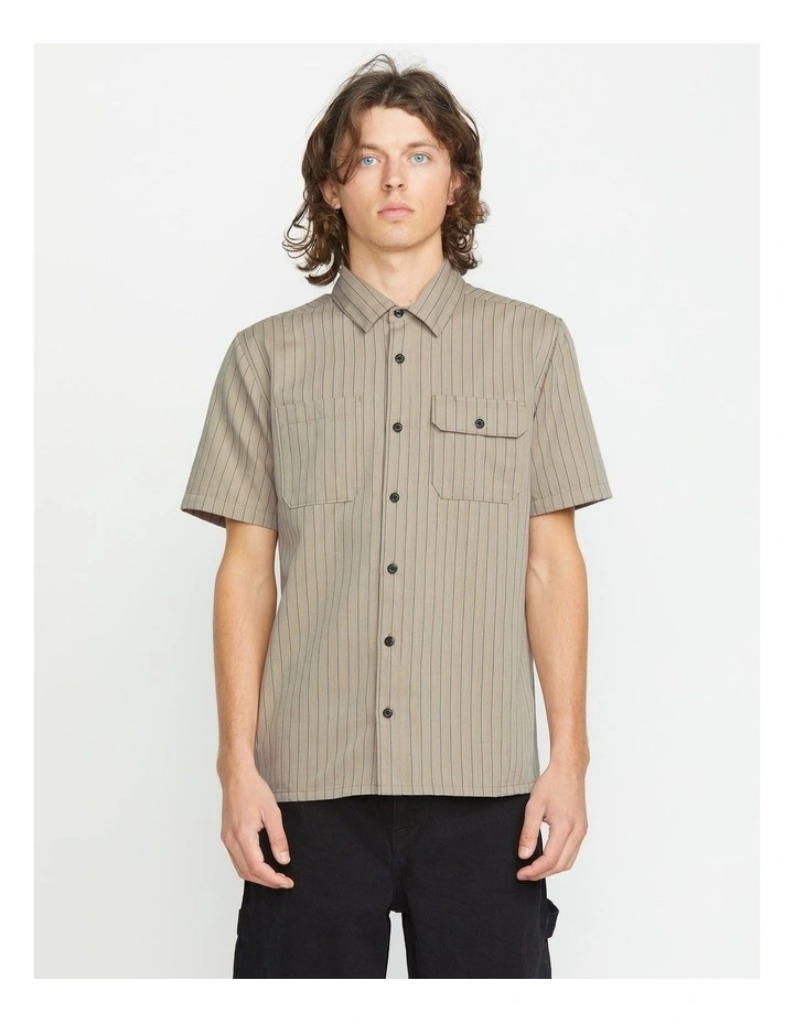 Trade Stone Short Sleeve Shirt in Beige image 1