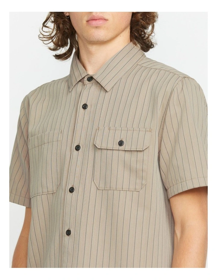 Trade Stone Short Sleeve Shirt in Beige image 4