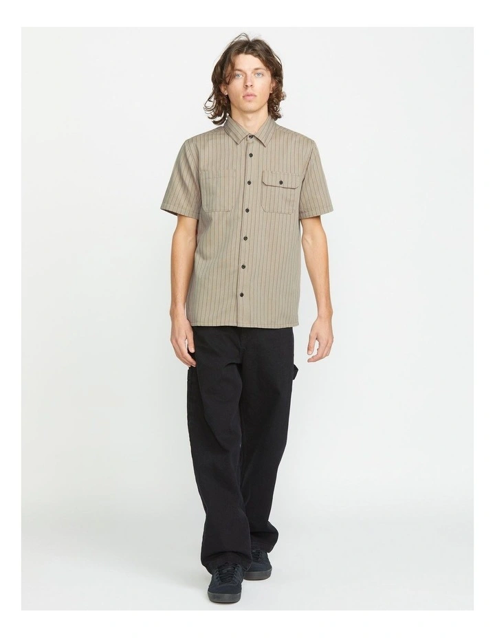 Trade Stone Short Sleeve Shirt in Beige image 5