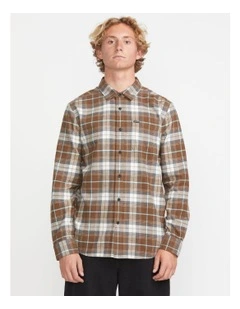 Caden Plaid Long Sleeve Shirt Brown