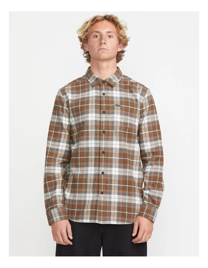 Caden Plaid Long Sleeve Shirt Brown image 1