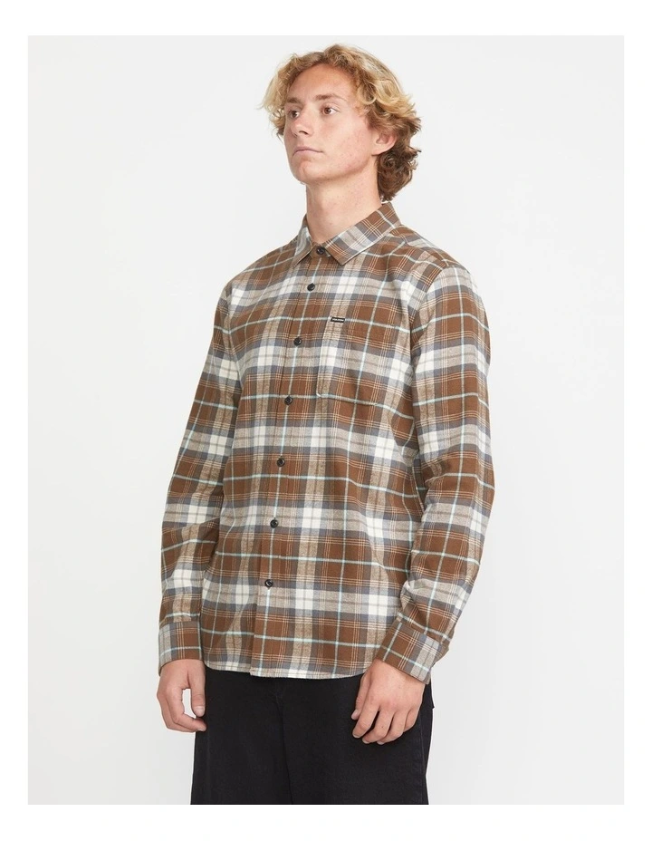 Caden Plaid Long Sleeve Shirt Brown image 3