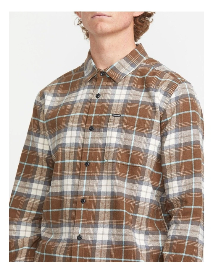 Caden Plaid Long Sleeve Shirt Brown image 4
