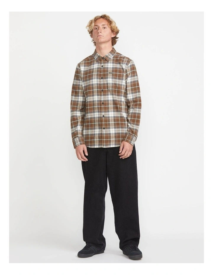 Caden Plaid Long Sleeve Shirt Brown image 5