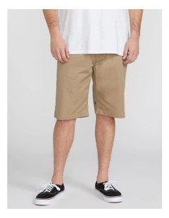 V Monty Chino Shorts 22 Inch in Khaki