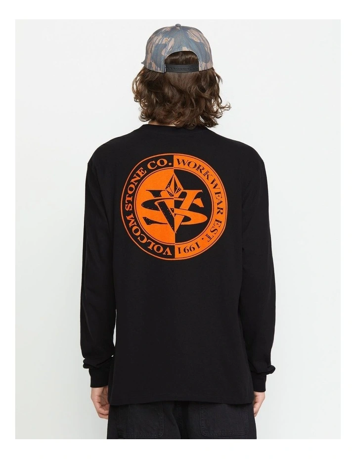 Excavator Long Sleeve T-Shirt Black image 2