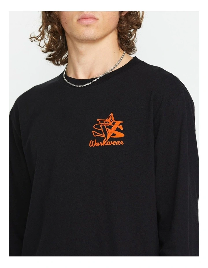 Excavator Long Sleeve T-Shirt Black image 4