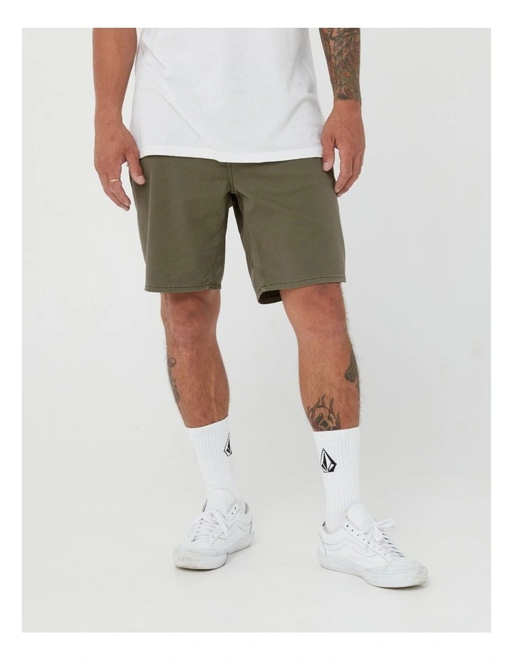 V Kinkade Light Weight Shorts in Green image 1