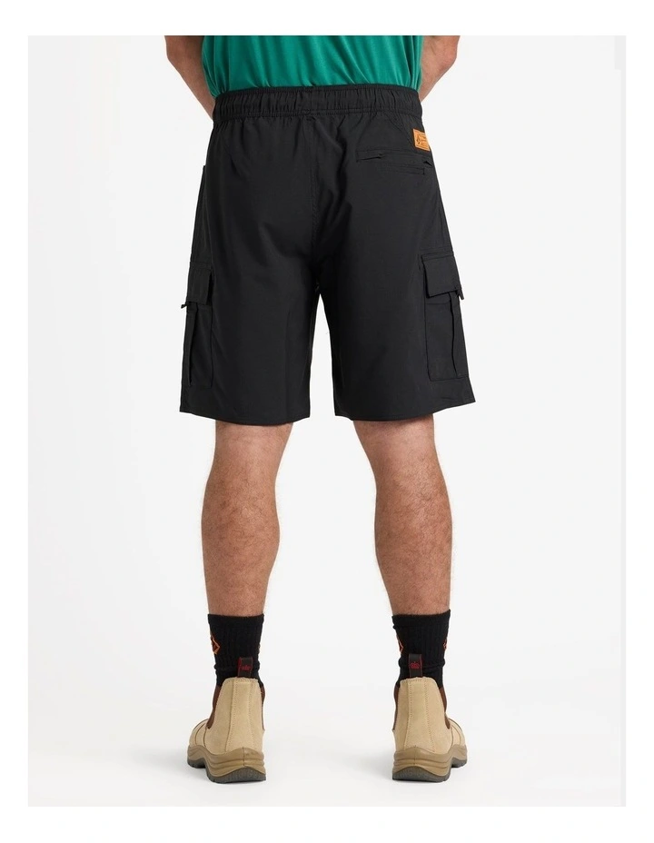 Elastic Waist Hybrid Shorts 20 Inch in Black image 2