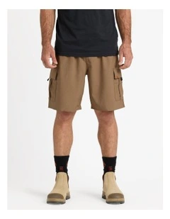 Elastic Waist Hybrid Shorts 20 Inch in Brindle