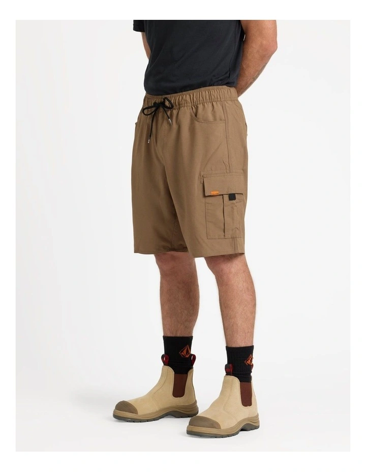 Elastic Waist Hybrid Shorts 20 Inch in Brindle image 3