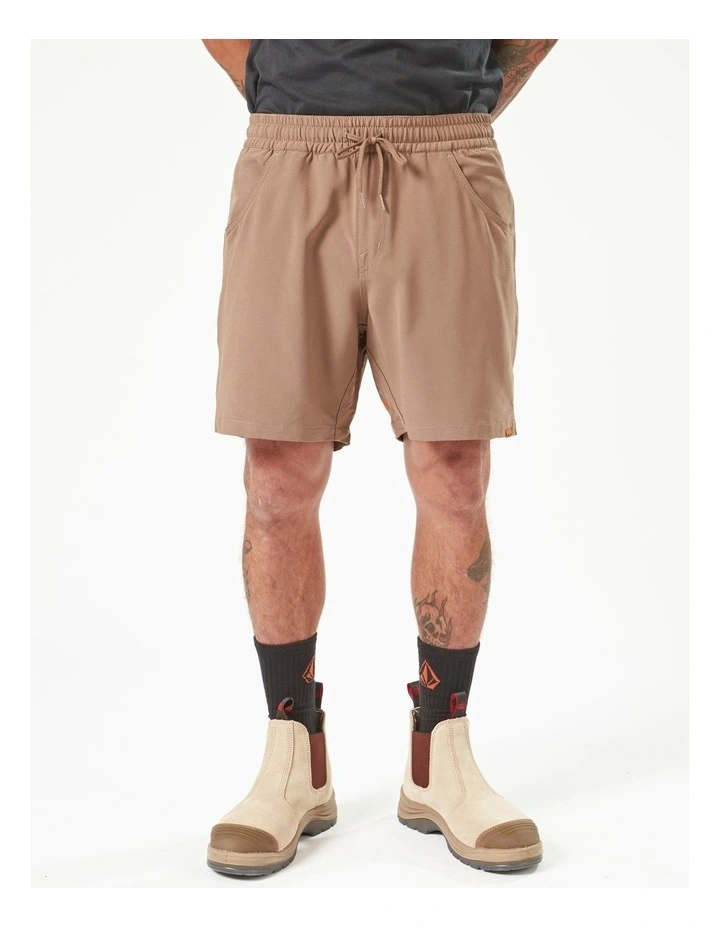 Workwear Rack Waist Shorts in Beige image 1