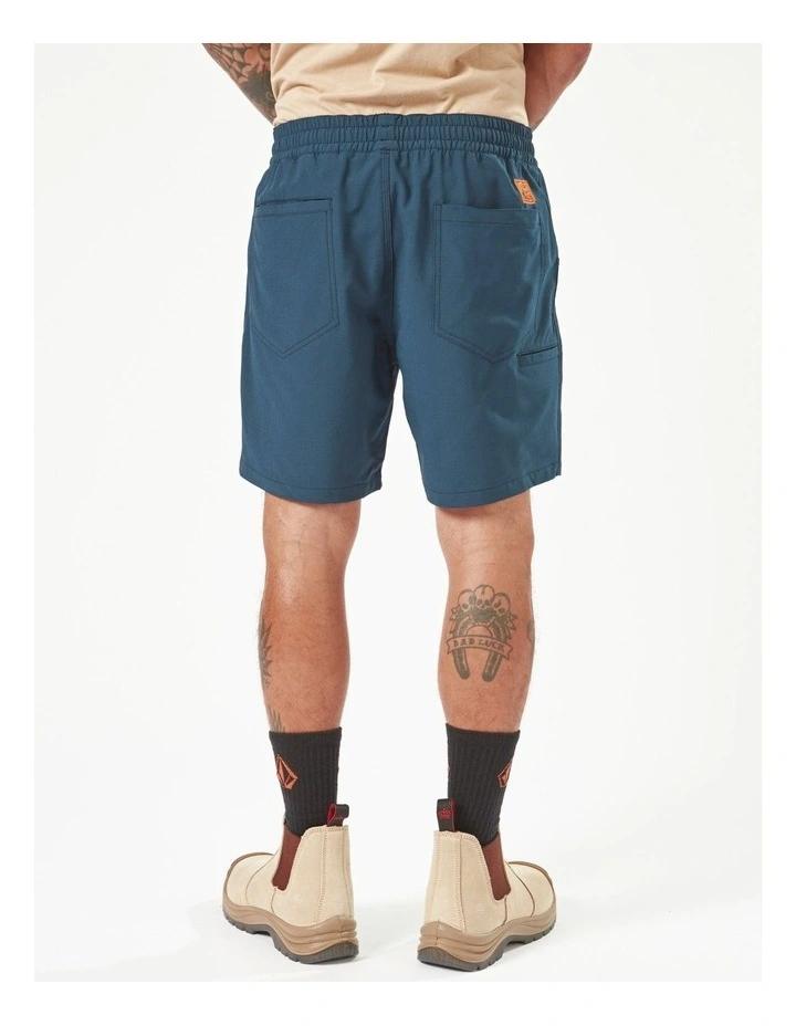 Workwear Rack Waist Shorts in Blue image 2
