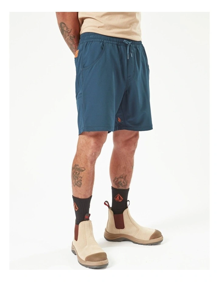 Workwear Rack Waist Shorts in Blue image 3